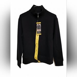 Banana Republic Men's Black quarter-zip pullover sweatshirt.